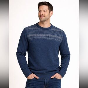 NWT Dockers Men’s Fair Isle Knit Sweater – Blue Heather — Size Large